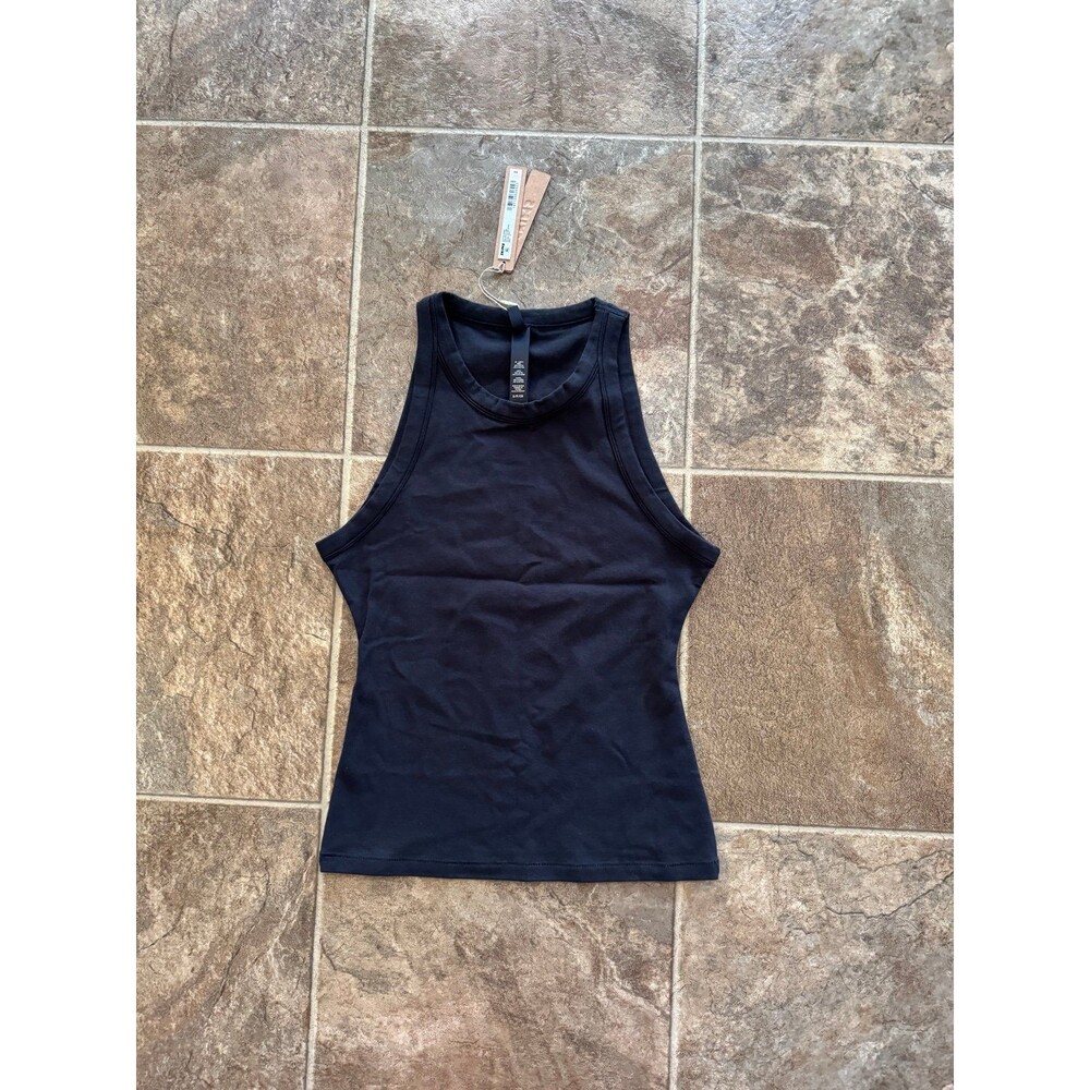 Skims Cotton Jersey High Neck Tank Soot Size Small - Picture 4 of 10